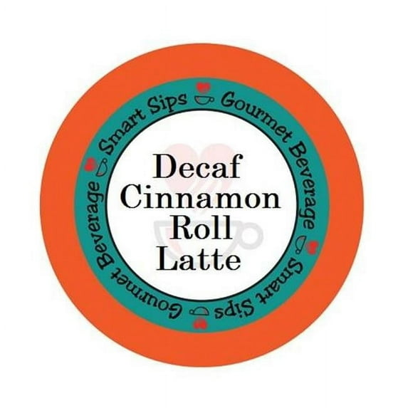Decaf Cinnamon Roll Latte & 48 Single Serve Cups for All Keurig K-Cup Brewers