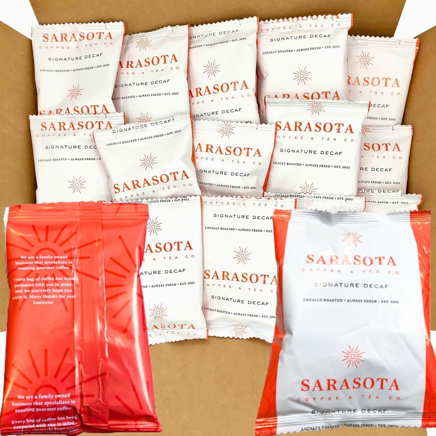 Decaf Coffee Packets, Signature House Decaf, Dark Roast Coffee Packs