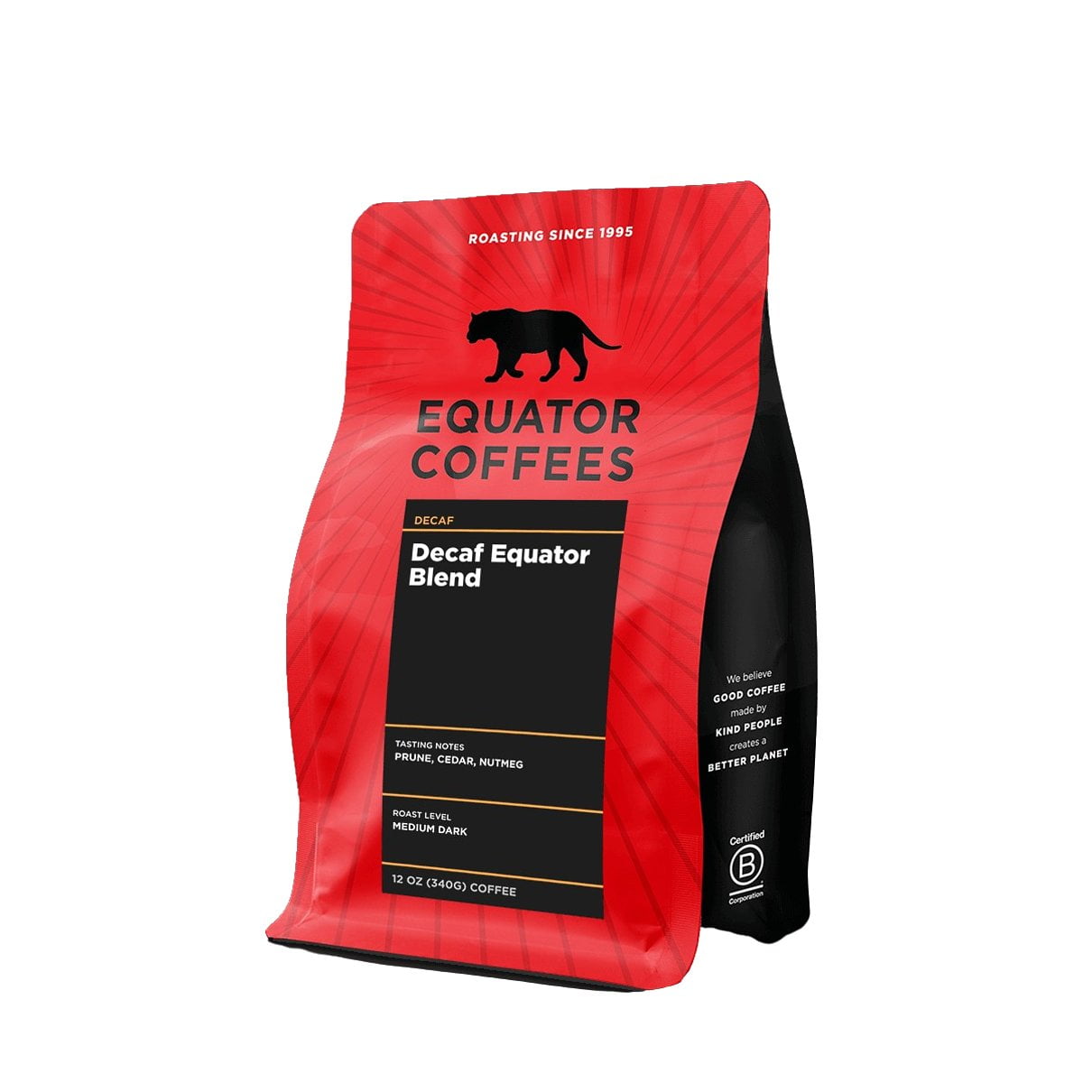 Decaf Equator Blend - Roasted by Equator Coffees - Freshly Ground Coffee - 12 Ounce Bag