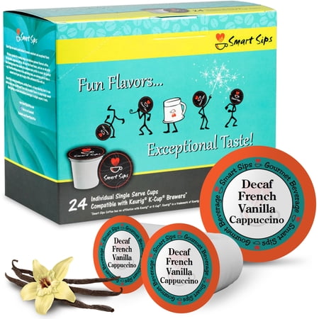 Decaf French Vanilla Cappuccino, Gourmet Decaffeinated Cappuccino Pods, For Keurig K-cup Brewers