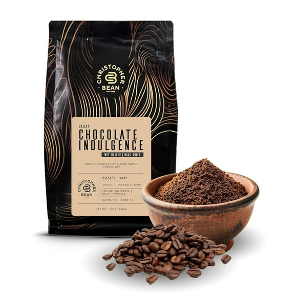 - Decaf Ground Universal Drip Chocolate Indulgence Flavored Coffee| coffee beans with Medium Roast 100% Arabica, No Sugar, No Fats, Non-GMO | 10 - Ounce Bag