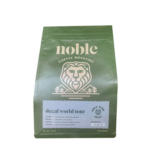 Decaf World Tour Water Processed Espresso Blend - Roasted by Noble Coffee Roasting - Freshly Ground Coffee - 5 Pound Bag