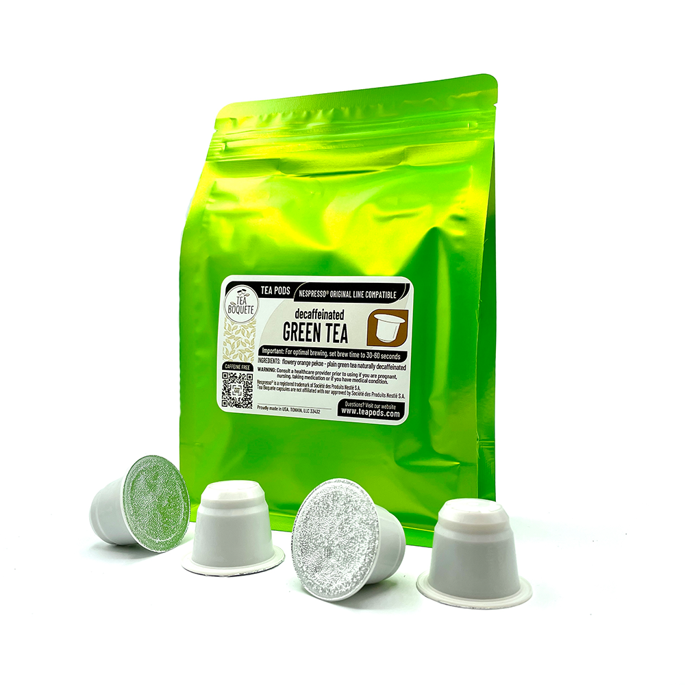 Decaffeinated Green tea pods Nespresso compatible