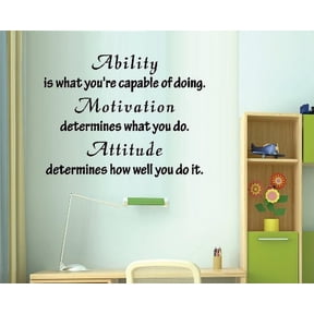 Decal ~ ABILITY, MOTIVATION, ATTITUDE ~ WALL DECAL, HOME DECOR 13" X 17"