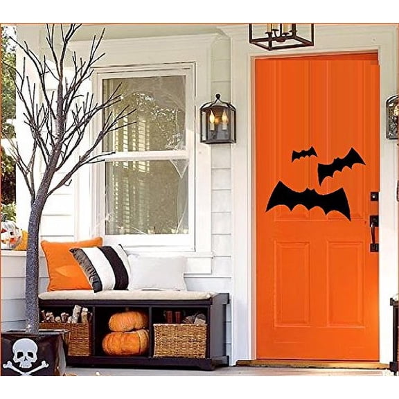 Decal ~ BATS THREE ~ HALLOWEEN: WALL OR WINDOW DECAL, HOME DECOR 8" X 13"