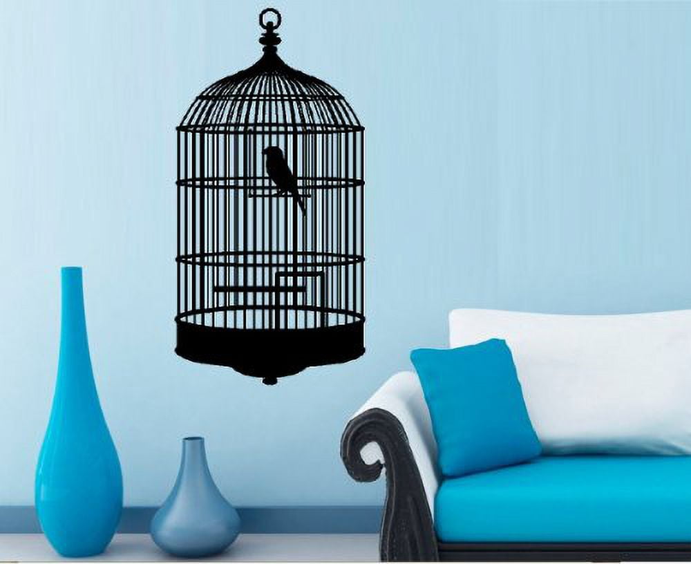 Decal BIRD IN CAGE WALL DECAL, 14" X 28" LRG
