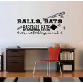 thumbnail image 1 of Decal ~ Balls, Bats and Baseball Hats. That's what little boys are made of: Wall Decal (Small 13" x 27"), 1 of 1