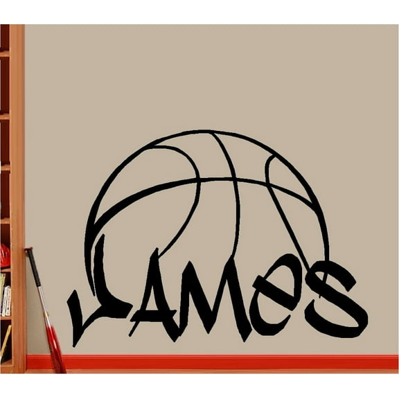 Decal ~ Basketball (Custom Name) Wall or Window Decal, Children 20" x 27"