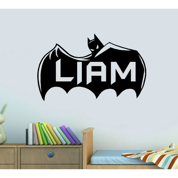 Decal ~ Batman Cape ( Custom Name ) Wall Decal 13" x 21"