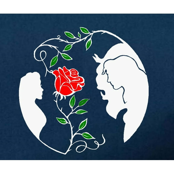 Decal ~ Beauty and Beast Children Wall Decal : 20" x 20" White