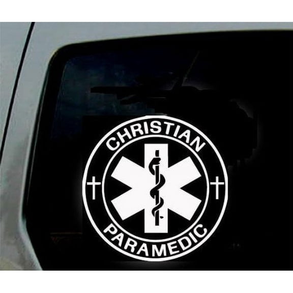 Decal ~ CHRISTIAN PARAMEDIC ~ AUTO DECAL, WALL DECAL 5" X 5"
