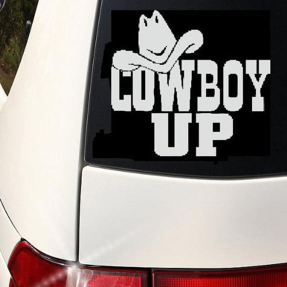 Decal ~ COWBOY UP ~ AUTO DECAL, 13" X 15"