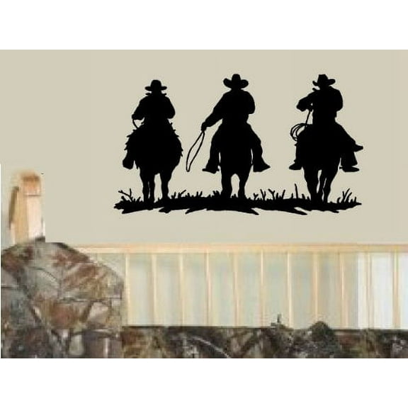 Decal ~ COWBOYS RIDING ~ WALL DECAL, HOME DECOR 13" X 26"