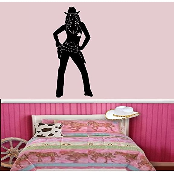 Decal ~ COWGIRL SILHOUETTE #13 ~ WALL DECAL, 13" X 30"