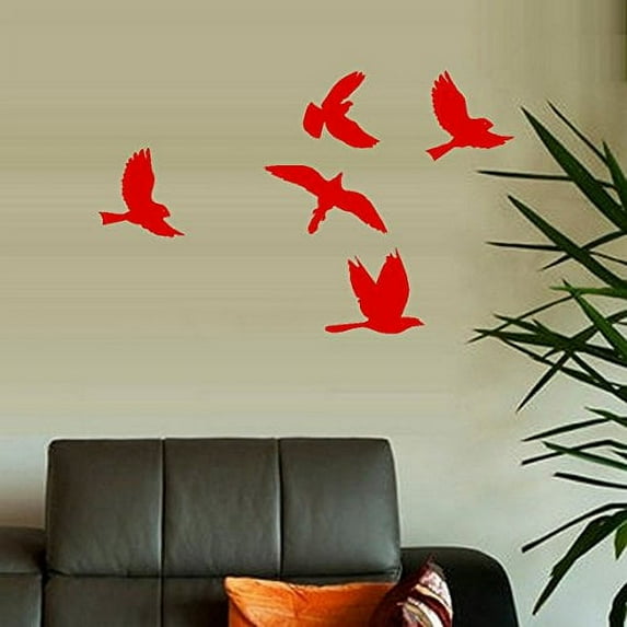 Decal ~ Cardinal Birds Flying Lot 5 ~ Wall or Window Decal