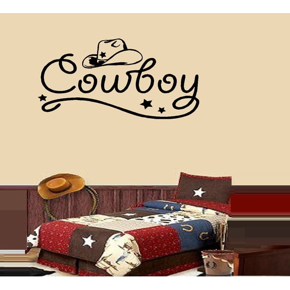 Decal ~ Cowboy or Cowgirl Children Wall Decal Boy 13" x 26"
