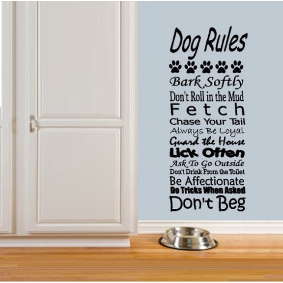 Decal ~ DOG RULES ~ WALL DECAL, HOME DECOR 12" X 29"