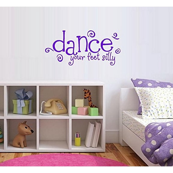 Decal ~ Dance your Silly Feet: Wall or Window Decal 13" x 28" (Purple)