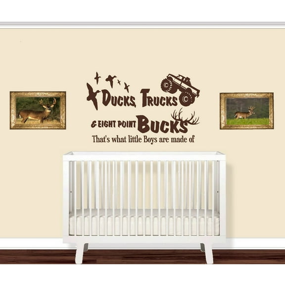 Decal ~ Ducks, Trucks & Eight Point Bucks: Children Wall Decal Brn 20" x 31"