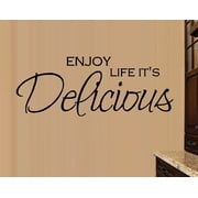 Decal ENJOY LIFE ITS DELICIOUS WALL DECAL, HOME DECOR 12 X 31