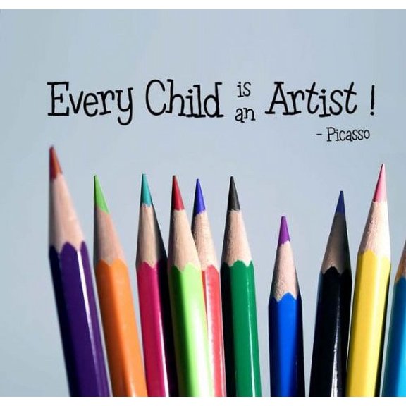 Decal ~ EVERY CHILD IS AN ARTIST: PICASSO ~ WALL DECAL, 7" x 28"