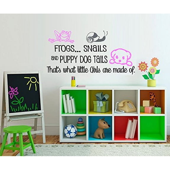 Decal ~ FROGS... SNAILS AND PUPPY DOG TAILS, that's what little GIRLS are made of ~ NEW ~ WALL DECAL, 13" X 26"