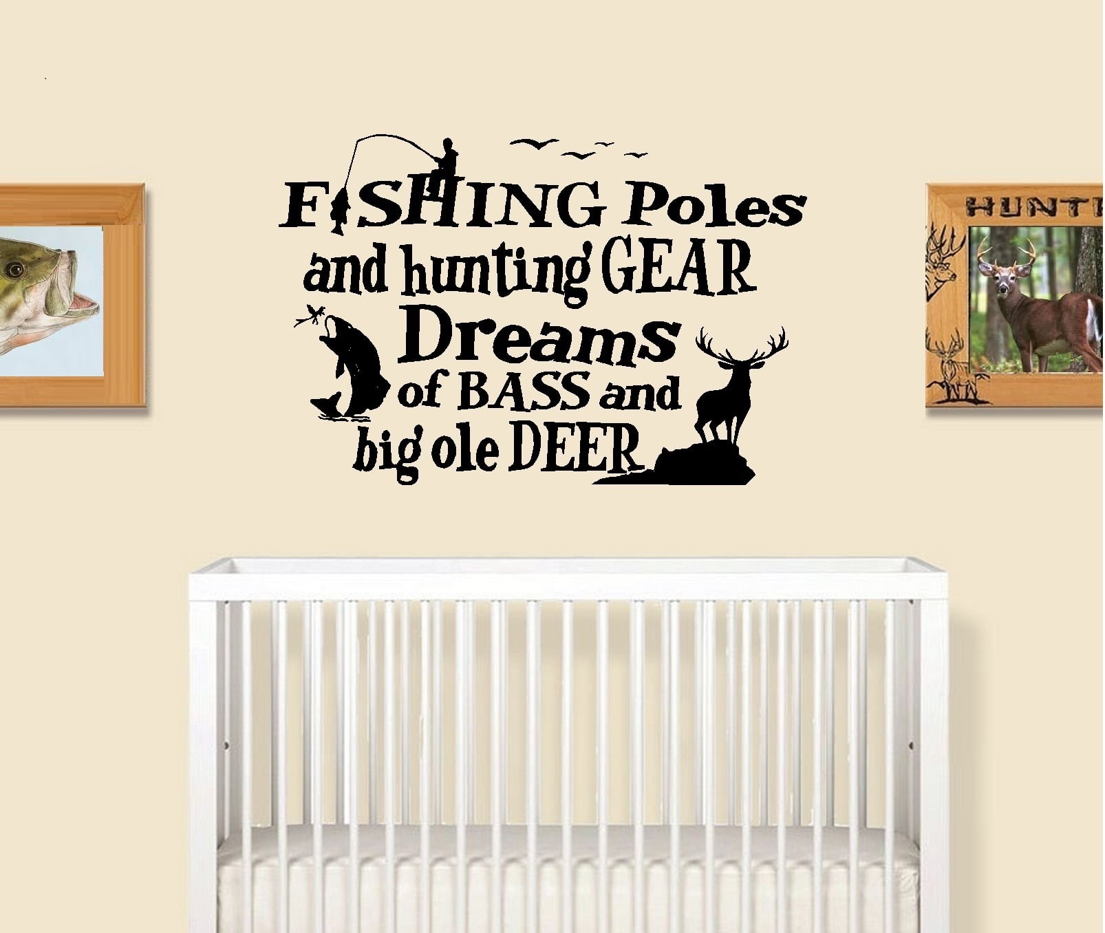 Decal ~ Fishing Poles and Hunting Gear #1 (Little Boys Room) Wall