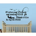 thumbnail image 1 of Decal ~ Fishing Poles and Hunting Gear #2 ~ Wall or Window Decal 20" x 35" Blk, 1 of 5