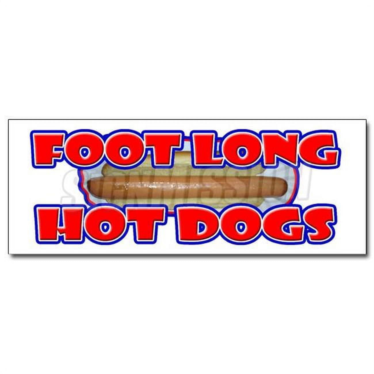 Decal Foot Long Hot Dogs Sticker Dog Sausauge Ballpark Street Food