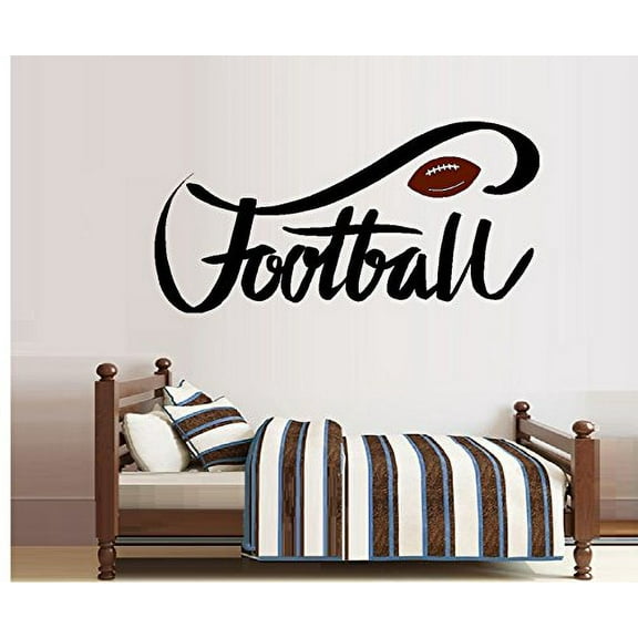 Decal ~ Football with Brown Ball #33 ~ WALL DECAL, HOME DECOR 20" x 40"