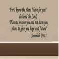 thumbnail image 1 of Decal ~ For I know the plans I have for you: Verse Jeremiah 29:11 ~ Wall Decal (16" x 20" A, Black), 1 of 3