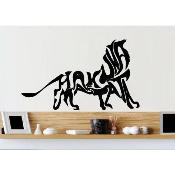 Decal ~ HAKUNA MATATA: means no worries, WALL DECAL, - 13" X 21"