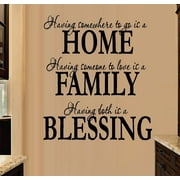 Decal ~ HOME FAMILY BLESSING  ~ WALL DECAL, HOME DECOR  20" x 24"