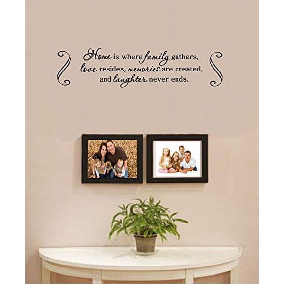 Decal ~ Home is where family Gathers: B ~ WALL DECAL 8" X 33"