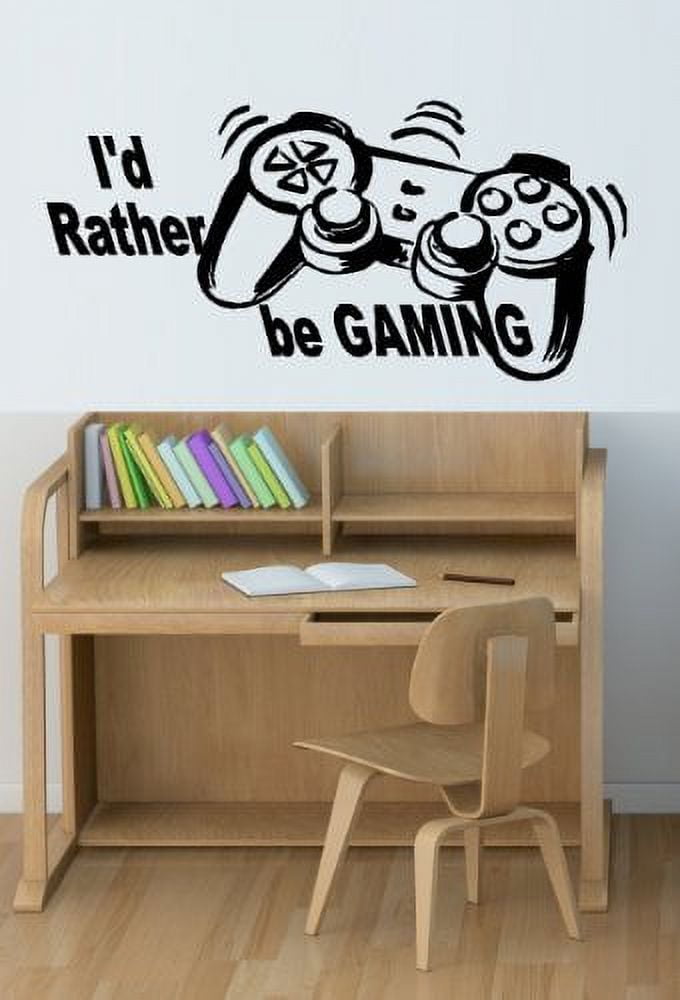 Decal I'D RATHER BE GAMING WALL DECAL 13" X 27"