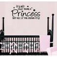 thumbnail image 1 of Decal ~ It's not easy being a PRINCESS but hey if the crown fits! ~ Children Wall Decal 13" x 26" (Black), 1 of 4