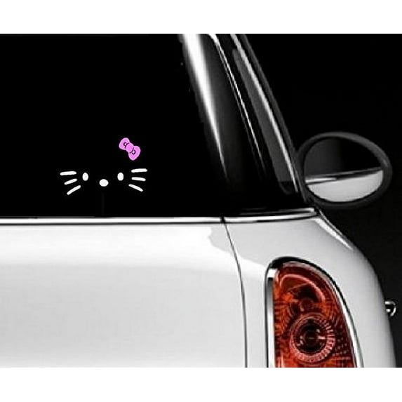 Decal ~ Kitty Face ~ WALL, or Window Decal 4" x 6"