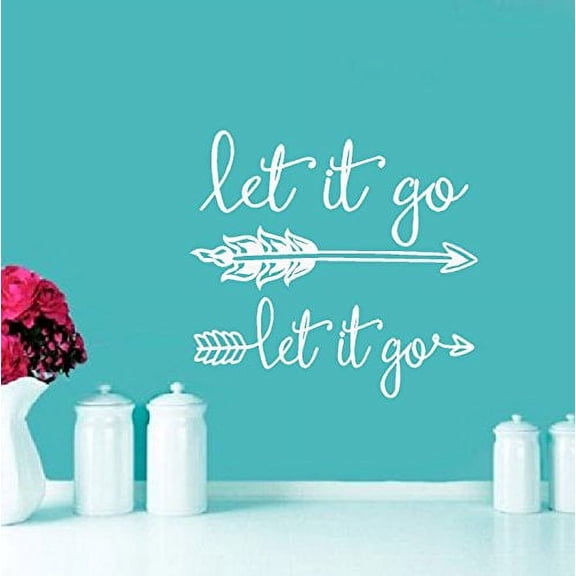 Decal ~ Let it Go, Let it Go. with arrows: Wall Decal 13" x 14"