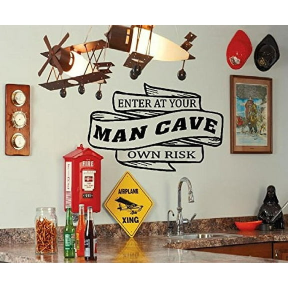 Decal ~ Man Cave: Enter at your Own Risk #1 ~ WALL DECAL, HOME DECOR 13" x 20"