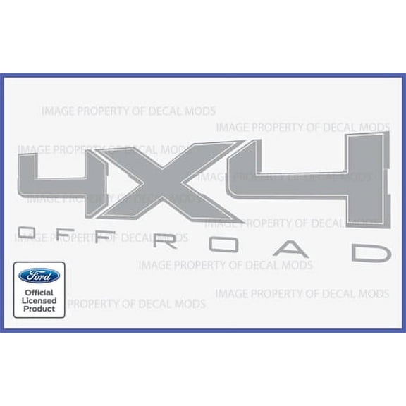Decal Mods 4x4 Off Road Metallic Silver Decals Stickers for Ford F150 - CMS (2009-2014) [set of 2]