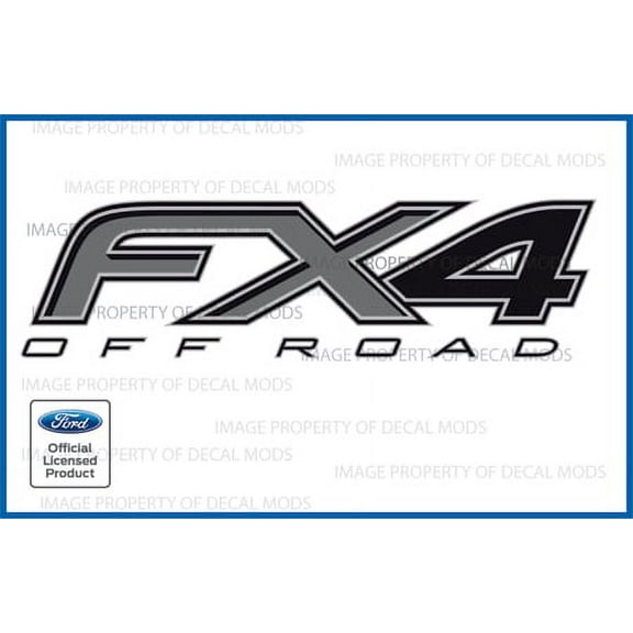 Decal Mods Dually FX4 Gray Off Road decals stickers for DUALLY Ford F350 F450 - DFG (2012-2016) bed side (set of 2)