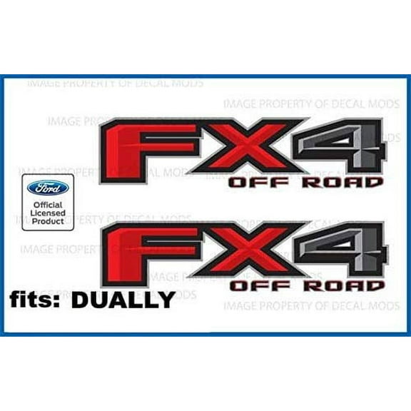 Decal Mods Dually FX4 Off Road decals stickers for Ford F350 F450 DUALLY ONLY - DF (2017-2020) bed side (set of 2) Officially Licensed | FH5B3