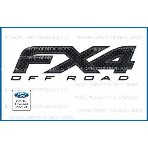 Decal Mods FX4 Off Road Decals Carbon Fiber Black Pattern for Ford F150 - FCFB (2012 - 2014) (set of 2)