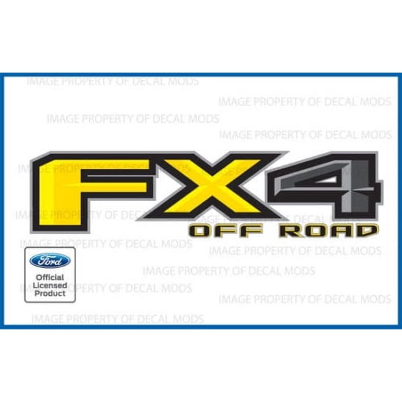 Decal Mods FX4 Off Road Decals Stickers for Ford F250 F340 F450 Yellow ( 2017-2020) - FY [set of 2]