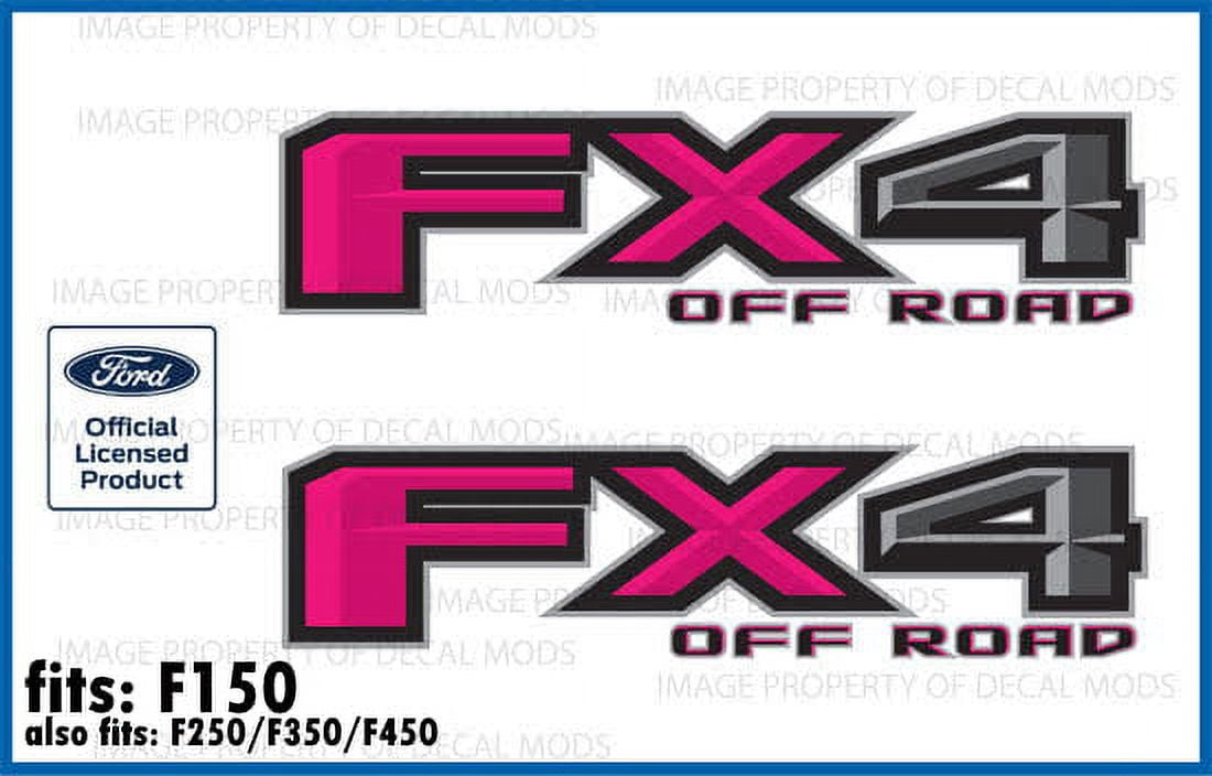 Decal Mods FX4 Off Road HOT PINK Decals Stickers for Ford F150 (2015-2020) - FHP (set of 2) Officially Licensed