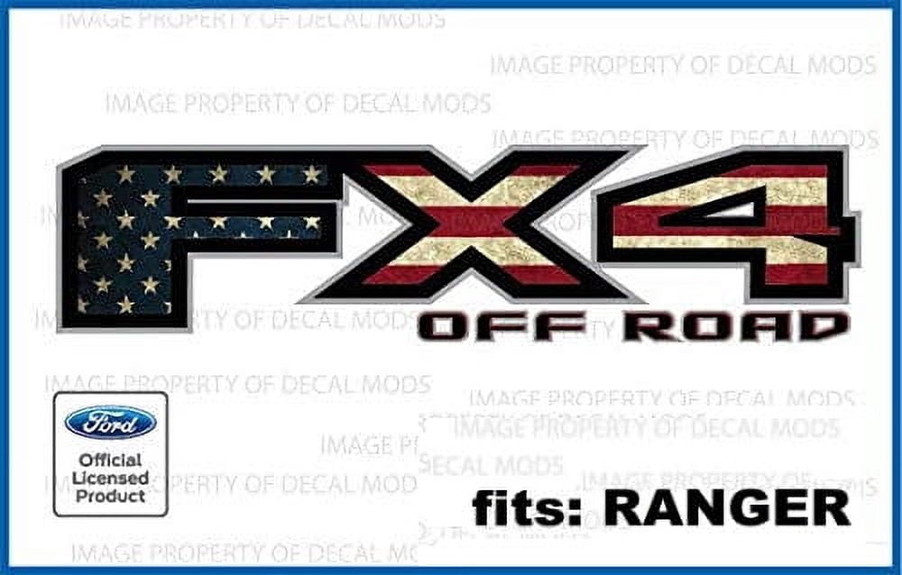 Decal Mods FX4 Offroad American Flag Decals Stickers for Ford RANGER ...