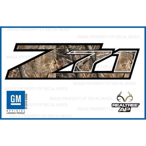 GMC Sierra RealTree AP Z71 decals stickers - AP (2007-2013) bed side 1500 2500 HD (set of 2)