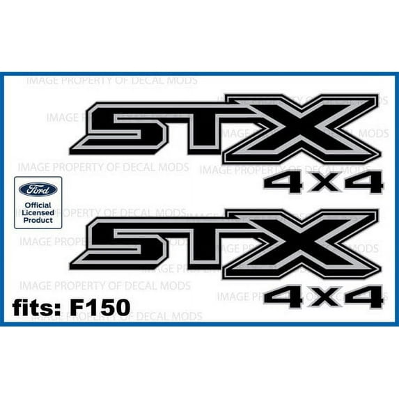 Decal Mods STX 4X4 Blackout Decals Stickers for Ford F150 (2015-2020) - FBLK (set of 2) Officially Licensed
