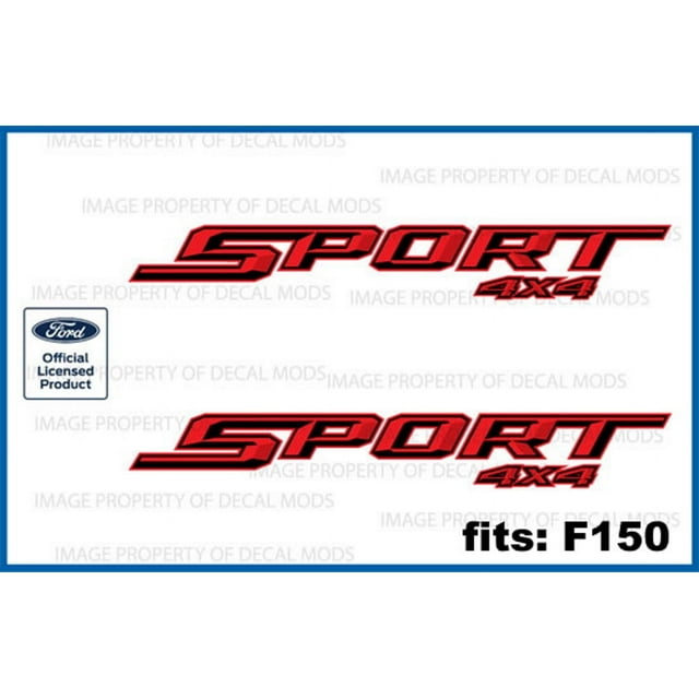 Decal Mods Sport 4x4 Red Decals Stickers for Ford F150 XLT (20192020) FR (set of 2