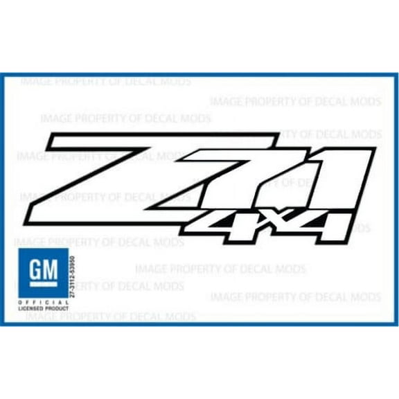 Decal Mods Z71 4x4 White / Whiteout Decals Stickers fits Chevy Silverado - FWO (2007-2013) bed side 1500 2500 HD (set of 2)
